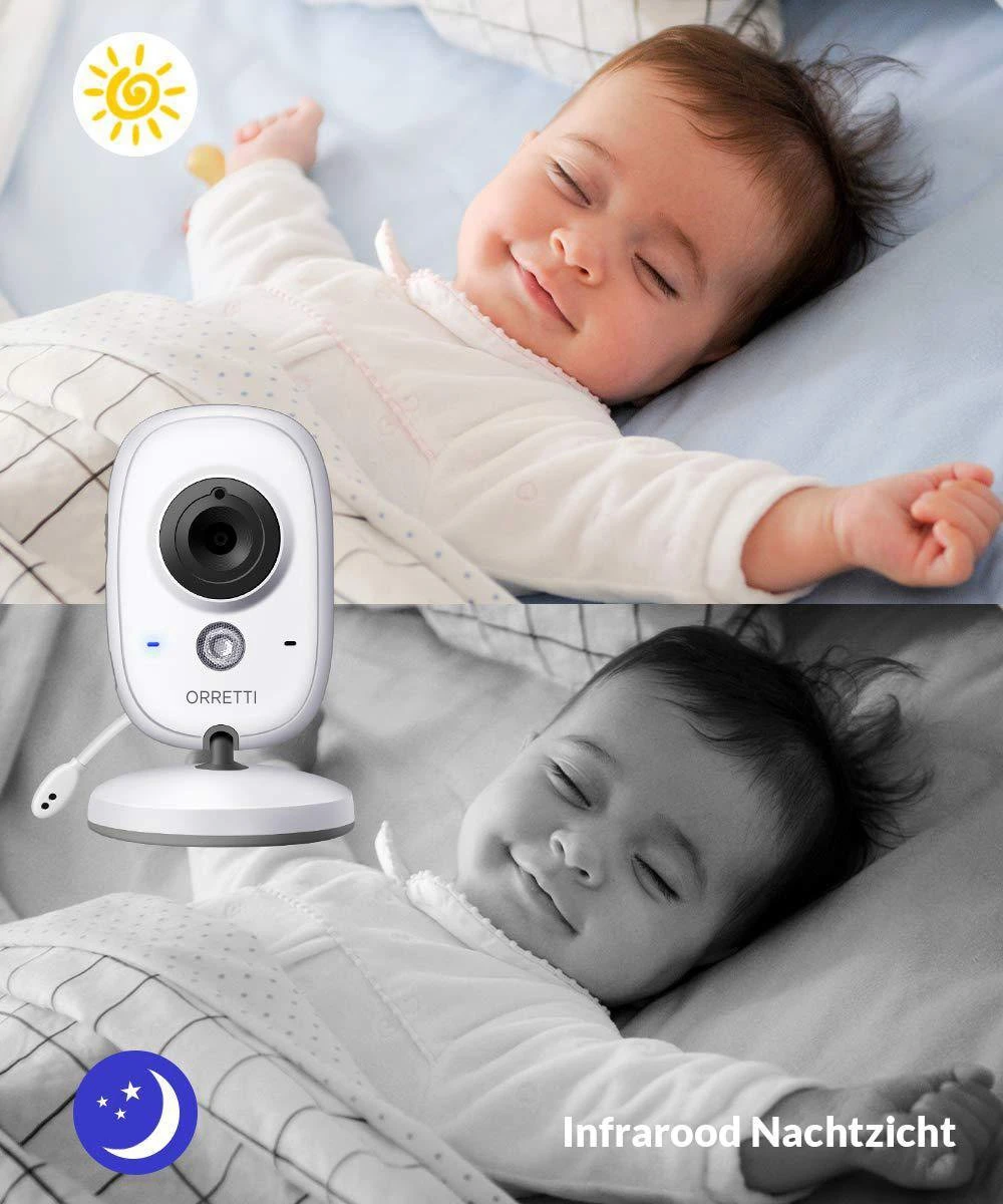 Orretti® V8 Babyfoon Met Camera - EXTRA Batterij Inbegrepen - Nederlandse Handleiding - Groot LCD Scherm - Sterk Zendbereik - Upgrade Versie 4 Orretti® V8 Babyfoon Met Camera - EXTRA Batterij Inbegrepen - Nederlandse Handleiding - Groot LCD Scherm - Sterk Zendbereik - Upgrade Versie - Afbeelding 4