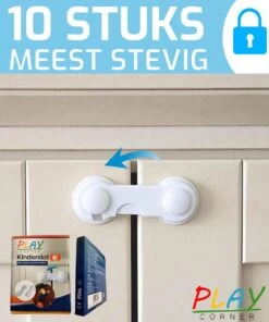 Playcorner Kinderslot Kastjes - 10 Stuks - Kastbeveiliging Voor Kinderen - Veiligheidshaakjes - Kastslot - Kindersloten - Ladebeveiliging