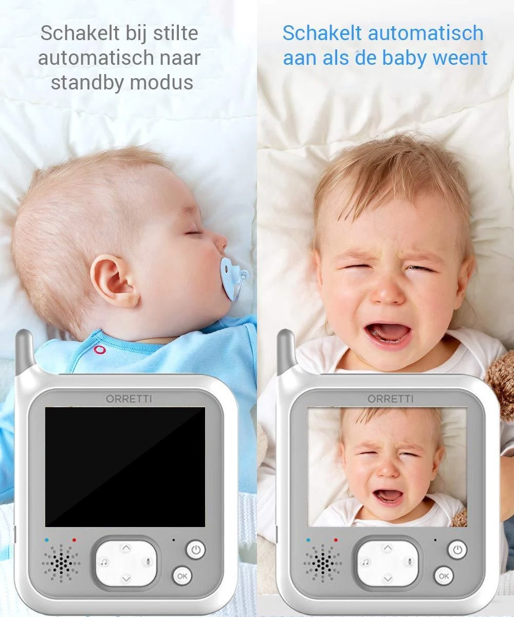 Orretti® V9 Babyfoon Met Camera Met Nachtlampje - Krachtige Batterij - Beter Zendbereik - Groot LCD Scherm - Terugspreekfunctie - Temperatuurbewaking - Slaapliedjes - Lange Afstand En Hoge Batterij Capaciteit - Wit 4 Orretti® V9 Babyfoon Met Camera Met Nachtlampje - Krachtige Batterij - Beter Zendbereik - Groot LCD Scherm - Terugspreekfunctie - Temperatuurbewaking - Slaapliedjes - Lange Afstand En Hoge Batterij Capaciteit - Wit - Afbeelding 4