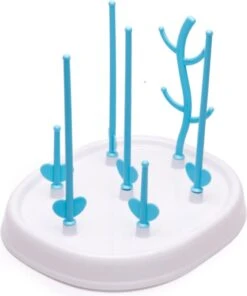 Merkloos Babyfles Droogrek - Flessen Droogrek - Afdruiprek Met Lekbak - Afwasrek - Baby Flesjes Droogrek - Flessenrek - Kraamcadeau - Baby Cadeau - Blauw -Pasgeborenen En Jonge Kinderen 1001x1200