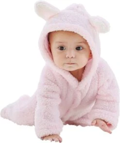 Budino Baby Pyjama Romper Onesie Beer - Roze - 6 Mnd
