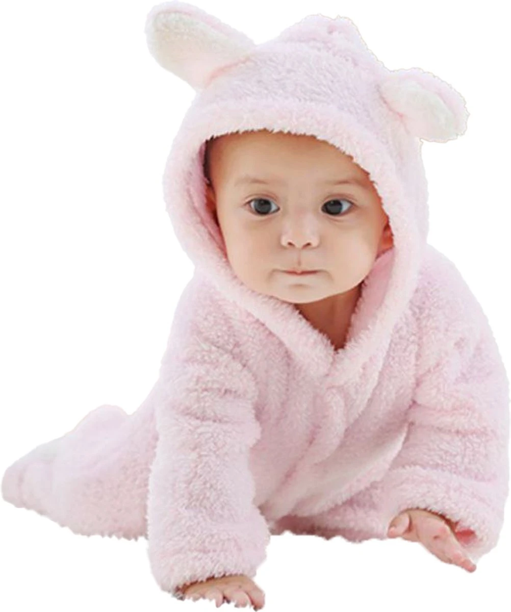 Budino Baby Pyjama Romper Onesie Beer - Roze - 6 Mnd 1 Budino Baby Pyjama Romper Onesie Beer - Roze - 6 Mnd