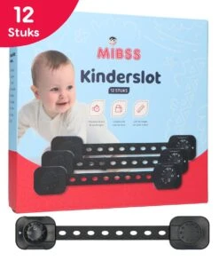 12 Stuks Kinderslot Kastjes - 3M Zelfklevend Kinderslot - Dubbel Op Slot - Kinderslot Op Maat - Baby Veiligheid - Zwart