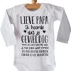 Merkloos Baby Rompertje Met Tekst | Lieve Papa Ik Hoorde Dat Je Geweldig Bent En Ben Heel Blij Dat Jij Mijn Papa Gaat Worden! Ontmoeten! | Lange Mouw | Maat 50-56 | Aankondiging Bekendmaking Zwangerschap Cadeau Voor De Liefste Aanstaande