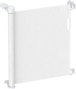 ADSafety - Oprolbaar Traphekje - Wit - Veiligheid In Huis - Extra Breed - Veiligheidshekje Voor Baby - Kinderhekje - Hondenhek