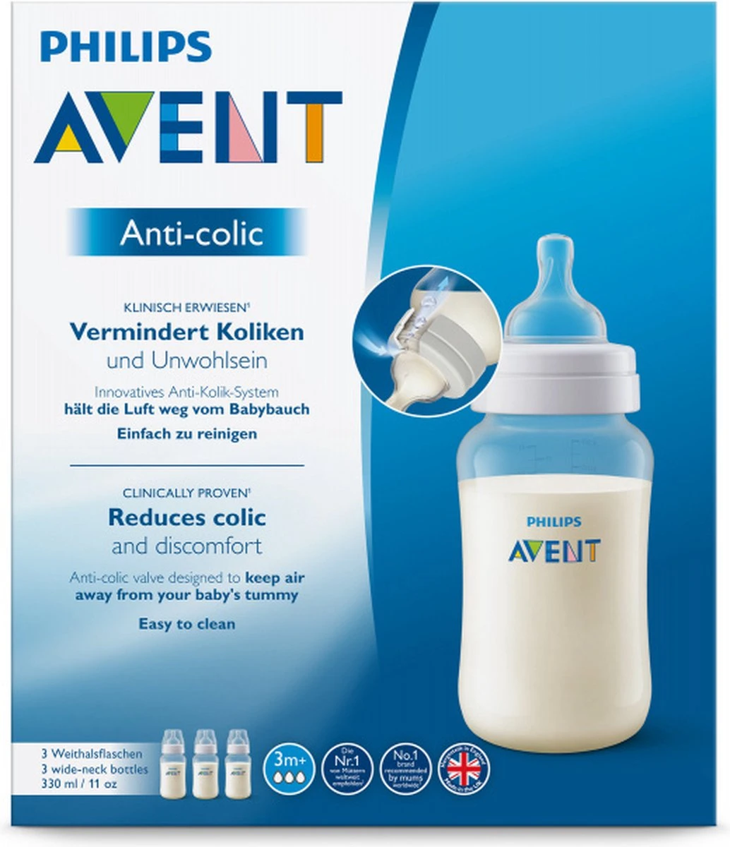 Philips Avent - Zuigfles Anti-colic Trio - 330 Ml - 3 Stuks 5 Philips Avent - Zuigfles Anti-colic Trio - 330 Ml - 3 Stuks - Afbeelding 5