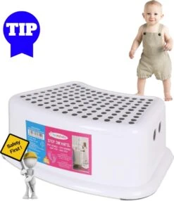 Opstapje - Toilettrainer - Opstapkrukje WC - Toiletkrukje - Max 150kg - Wit