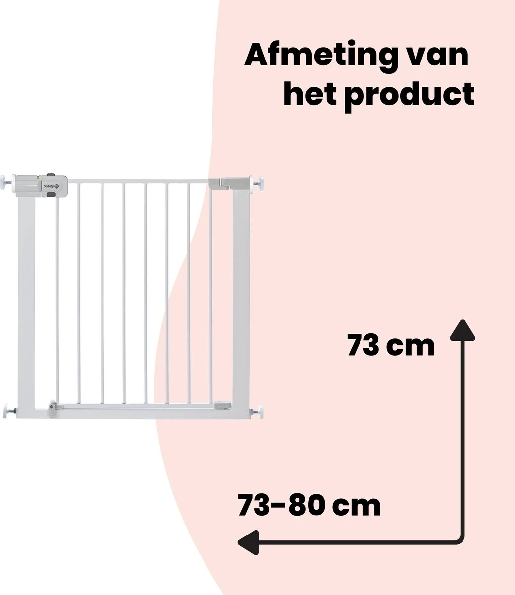 Safety 1st Easy Close Metal Traphekje - 73 T/m 80 Cm - Uitbreidbaar -Klembevestiging - Wit 9 Safety 1st Easy Close Metal Traphekje - 73 T/m 80 Cm - Uitbreidbaar -Klembevestiging - Wit - Afbeelding 9