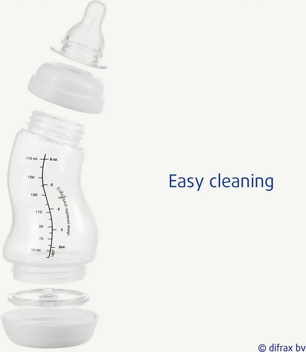 Difrax - S-Fles Natural - Babyfles Blauw- 0+ Maanden - 170ml 9 Difrax - S-Fles Natural - Babyfles Blauw- 0+ Maanden - 170ml - Afbeelding 9