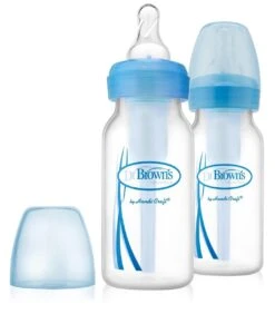 Dr. Brown's Standaardfles - 120 Ml - Blauw - Duopack Options Bottle -Pasgeborenen En Jonge Kinderen 1050x1200