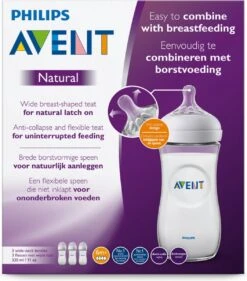 Philips Avent SCF036/37 Natural Babyfles - 6m+ - Langzame Toevoer - 3 Stuks -Pasgeborenen En Jonge Kinderen 1056x1200