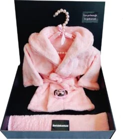 Merkloos Kraamcadeau Meisje - Babybadjas - Speen - 2 Maten -babyshower -Rechtreeks Versturen Met Kaart Ook Mogelijk