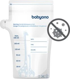 Babyono - Moedermelk Bewaarzakjes - Moedermelkbewaarzakjes - Gemakkelijke Etiketteren - 180 Ml - 30 Stuks - 1084 -Pasgeborenen En Jonge Kinderen 1063x1200 1