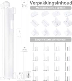 Jokenz® Oprolbaar Traphekje - Veiligheidshekje - Kinderhekje - Hondenhek Voor Binnen - Traphekjes Hond - WIT -Pasgeborenen En Jonge Kinderen 1067x1200 6