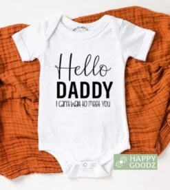Merkloos Happy Goodz Shop Baby Romper Papa Can't Wait To Meet You, Daddy To Be, Zwangerschapsaankondiging / Bekendmaking, Aanstaande Vader/papa Zwanger, 100% Katoen, Kraam Cadeau, Vaderdag, Rompertje Met Tekst, Aanstaande Papa Ouders|0-3 Maanden