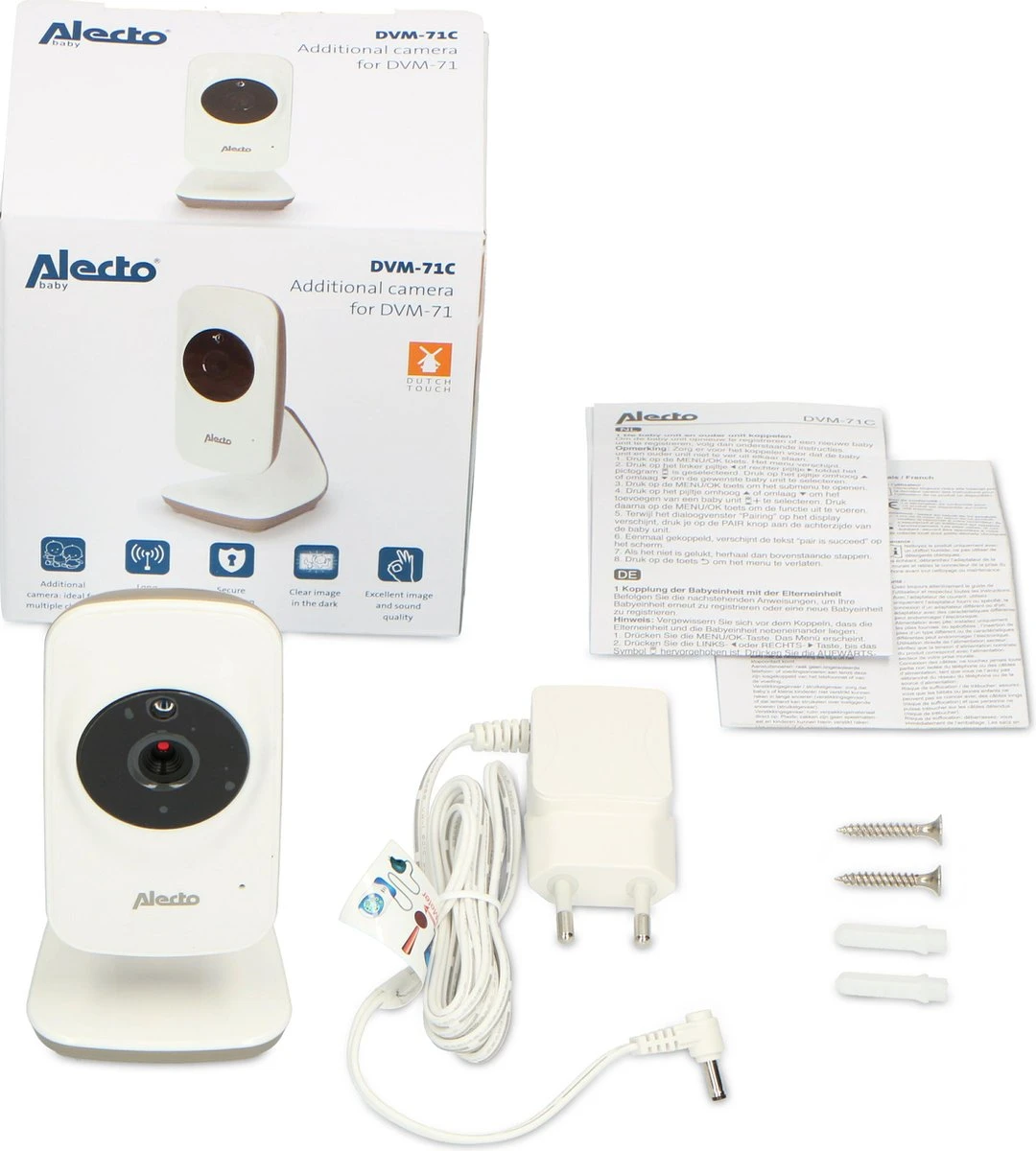 Alecto DVM-71C - Extra Camera Voor DVM-71 - Wit/taupe 5 Alecto DVM-71C - Extra Camera Voor DVM-71 - Wit/taupe - Afbeelding 5