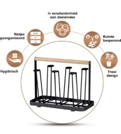 Flessenrek - Droogrek Babyfles - Flessen Rek Baby - Flessendroogrek - Afdruiprek - Afwasrek - Flessenrekje - Lekbak - Égouttoir - Zwart Met Houten Handvat - Vetalo 17 Flessenrek - Droogrek Babyfles - Flessen Rek Baby - Flessendroogrek - Afdruiprek - Afwasrek - Flessenrekje - Lekbak - Égouttoir - Zwart Met Houten Handvat - Vetalo -Pasgeborenen En Jonge Kinderen 1085x1200