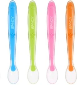 Silicone Babylepel Voor Baby & Peuter - Extra Zacht + BPA Vrij - Voedingslepel Flexibele Lepel Baby Bestek Zuigeling Voedingslepel (4 St.)