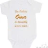 Soft Touch Romper "De Liefste Oma Is Toevallig Mijn Oma" Unisex Katoen Wit/tan Maat 56/62