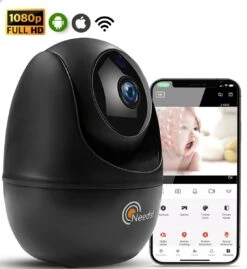 Needs!® Full HD Wifi Babyfoon Met Camera WS-Q100BL PRO - En App - Camera Beveiliging – Wifi Camera – Geluid En Bewegingsdetectie - Automatisch Volgen - 1080p – Babyfoon – 4g/5g – Zwart