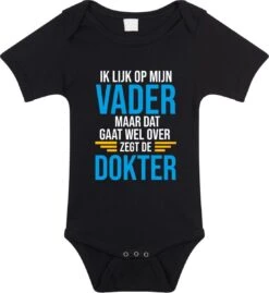 Ik Lijk Op Mijn Vader Cadeau Romper / Rompertje - Zwart - Unisex - Jongens / Meisjes - Zwart Rompertje Voor Baby 68