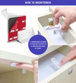 15 STUKS Zelfklevende Onzichtbare Kinderslot Kastjes – Kastslot – Veiligheidshaakjes – Ladeslot – Deurslot – Babyslot – Keukenkast Beveiliging - Ladebeveiliging -Pasgeborenen En Jonge Kinderen 1105x1200