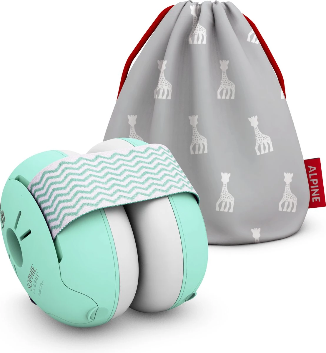 Alpine X Sophie La Girafe Muffy Baby - Premium Gehoorbescherming Voor Baby En Peuter - Verstelbaar - SNR 23 DB - Turquoise 9 Alpine X Sophie La Girafe Muffy Baby - Premium Gehoorbescherming Voor Baby En Peuter - Verstelbaar - SNR 23 DB - Turquoise - Afbeelding 9