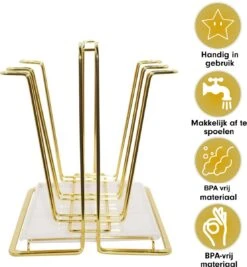 Flessenrek - Droogrek Babyfles - Flessen Rek Baby - Flessendroogrek Met Opvangbak - Afdruiprek - Afwasrek - Flessenrekje - Lekbak - Égouttoir - Goude Droogrek - Vetalo -Pasgeborenen En Jonge Kinderen 1110x1200