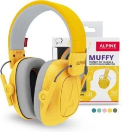Alpine Muffy Kids Kinder Oorkap - Premium Gehoorbescherming Voor Kinderen Tot 16 Jaar - Verstelbare Oorbescherming Met Draagtas - 25 DB SNR - Geel -Pasgeborenen En Jonge Kinderen 1112x1200 3