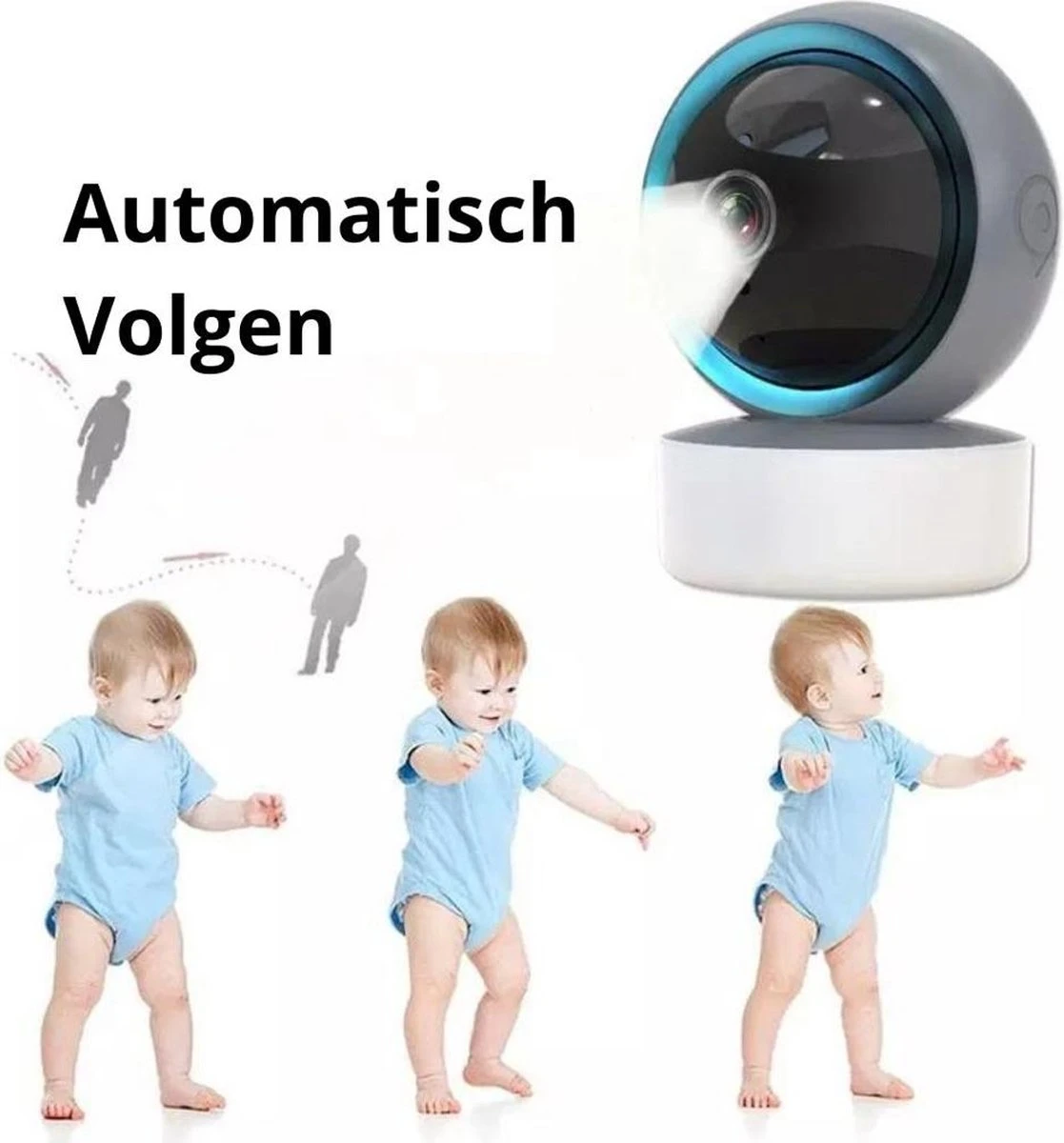 NIEUW - Full HD WiFi Babyfoon Met Camera én App - BabyPhone Met Camera - 1296P - Geluid En Bewegingsdetectie - Automatisch Volgen - Nachtvisie - Spraakfunctie 7 NIEUW - Full HD WiFi Babyfoon Met Camera én App - BabyPhone Met Camera - 1296P - Geluid En Bewegingsdetectie - Automatisch Volgen - Nachtvisie - Spraakfunctie - Afbeelding 7