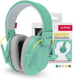 Alpine Muffy Kids Kinder Oorkap - Premium Gehoorbescherming Voor Kinderen Tot 16 Jaar - Verstelbare Oorbescherming Met Draagtas - 25 DB SNR - Mint -Pasgeborenen En Jonge Kinderen 1117x1200 3