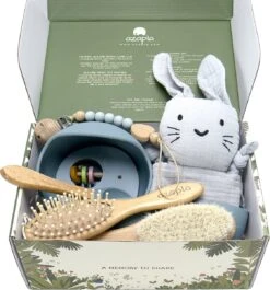 Azapla Baby Gift - Baby Cadeau Box - Baby Borstel - Baby Douche Pakket - Toddler Eating Set
