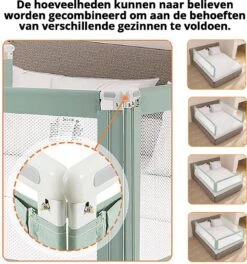 Merkloos Bedhekje - Bedhek - Bedrand - Bedrail - Bedrek - 200x95cm - Groen -Pasgeborenen En Jonge Kinderen 1121x1200 11