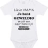 Baby Rompertje Met Leuke Tekst | Lieve Mama Je Bent Geweldig |zwangerschap Aankondiging | Cadeau Papa Mama Opa Oma Oom Tante | Kraamcadeau | Maat 56 Wit