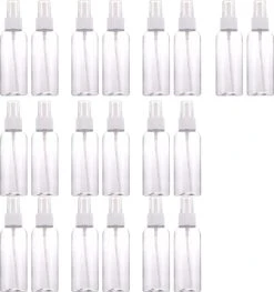 Merkloos 20 Stuks Spuitfles, Klein Navulbaar Draagbare Kunststof Verstuiver, Lege Plastic Parfumverstuiver, Fijne Nevel Doorzichtig Reisverstuiver, Flessen Voor Etherische Oliën, Parfum, Cosmetica (30ml)