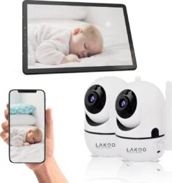 Lakoo- 2 X (stuks) Babyfoon Met Camera - Babyfoon - Huisdiercamera - Babyfoon Met App - Baby Monitor - Beveiligingscamera - Hondencamera