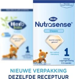 Hero Nutrasense Zuigelingenvoeding Classic 1 (0-6 Maanden) - Flesvoeding - Met Melkvet - Palmolie Vrij - 3 X 700gr (Voorheen Hero Baby Classic 1) -Pasgeborenen En Jonge Kinderen 1142x1200