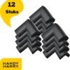 HANDY HARRY® Hoekbeschermers – 12 Stuks – Zwart – Baby & Kind – Stootrand – Tafelhoek