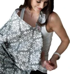 Udder Covers Borstvoedingsdoek - Voedingsdoek - Grace - Grijs Wit Print