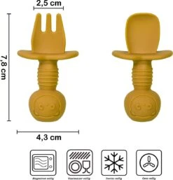 JU&MP Kinderbestek - Baby - 2 Baby Lepeltjes En Vorkjes - Baby Bestek - BPA-Vrij - Groen Mango -Pasgeborenen En Jonge Kinderen 1153x1200 10