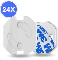 Merkloos Stopcontactbeveiliging 24 Stuks - Stopcontact Beveiliging - Zelfklevend - Beschermer - Afdekplaat - Kinderbeveiliging