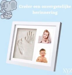 XYZ Goods Baby Fotolijst - Met Klei Afdruk Voet En Hand ( Gipsafdruk Baby ) - Kraamcadeau Jongen / Kraamcadeau Meisje - Babyshower - Kraampakket / Geboorte Cadeau - Baby Artikelen -Pasgeborenen En Jonge Kinderen 1154x1200 9