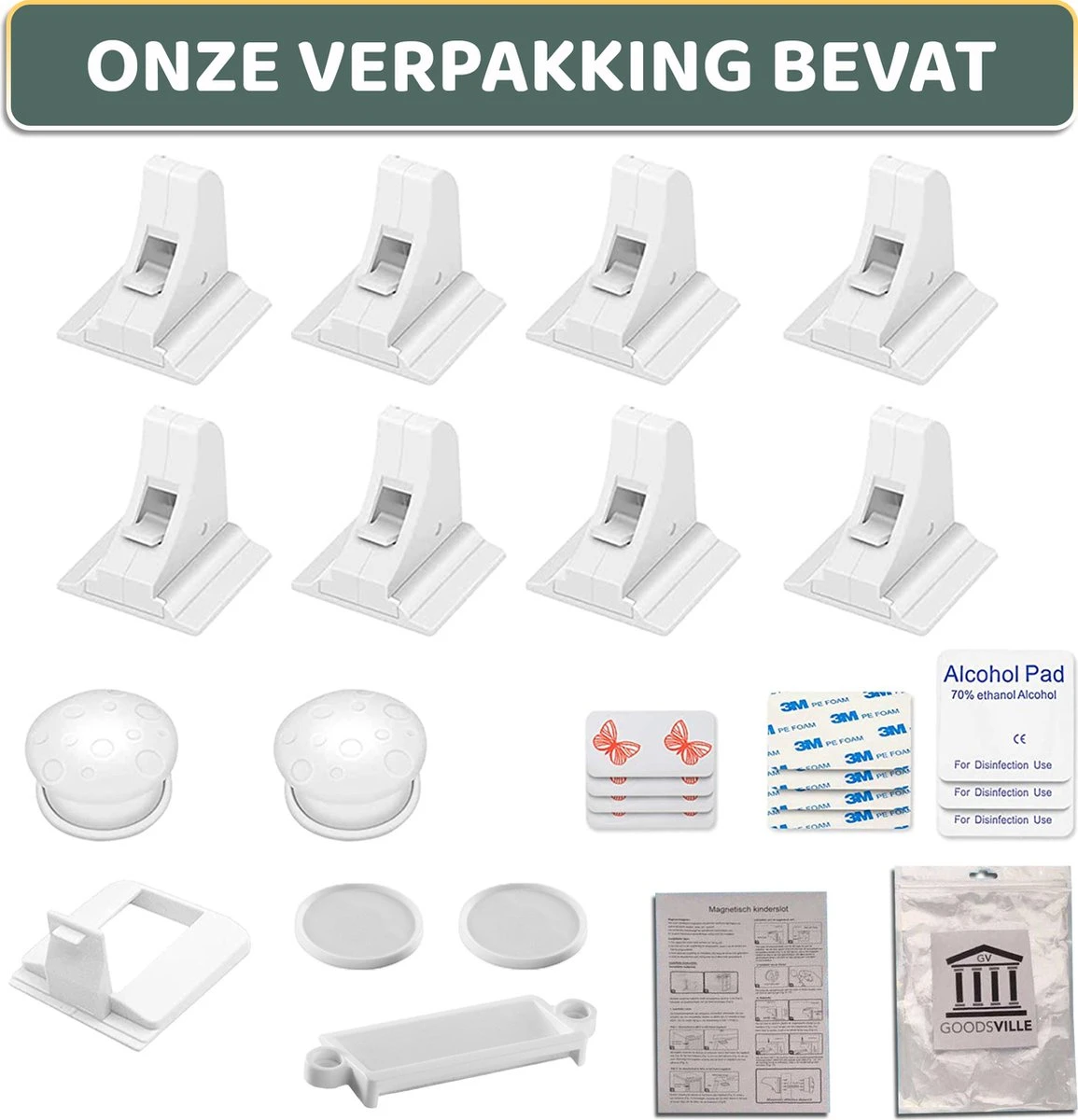 Kindersloten - Kastbeveiliging Voor Kinderen - 8 Stuks - Kinderbeveiliging Voor Kasten - Kinderslot Magneet - Veiligheidshaakjes 3 Kindersloten - Kastbeveiliging Voor Kinderen - 8 Stuks - Kinderbeveiliging Voor Kasten - Kinderslot Magneet - Veiligheidshaakjes - Afbeelding 3