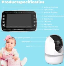 B-care Babyfoon Met 2 Camera's - 4.3 Inch Scherm - Zonder Wifi En App - Temperatuursensor - Infrarood Nachtzicht - Terugspreekfunctie - 4 Slaapliedjes- Zoomfunctie - Voor 2 Kinderen -Pasgeborenen En Jonge Kinderen 1155x1200 6