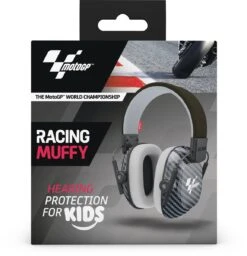 Racing Muffy Kids Kinder Oorkap - MotoGP - Premium Gehoorbescherming Voor Kinderen Tot 16 Jaar - Verstelbare Oorbescherming Met Draagtas - 25 DB SNR - Carbon