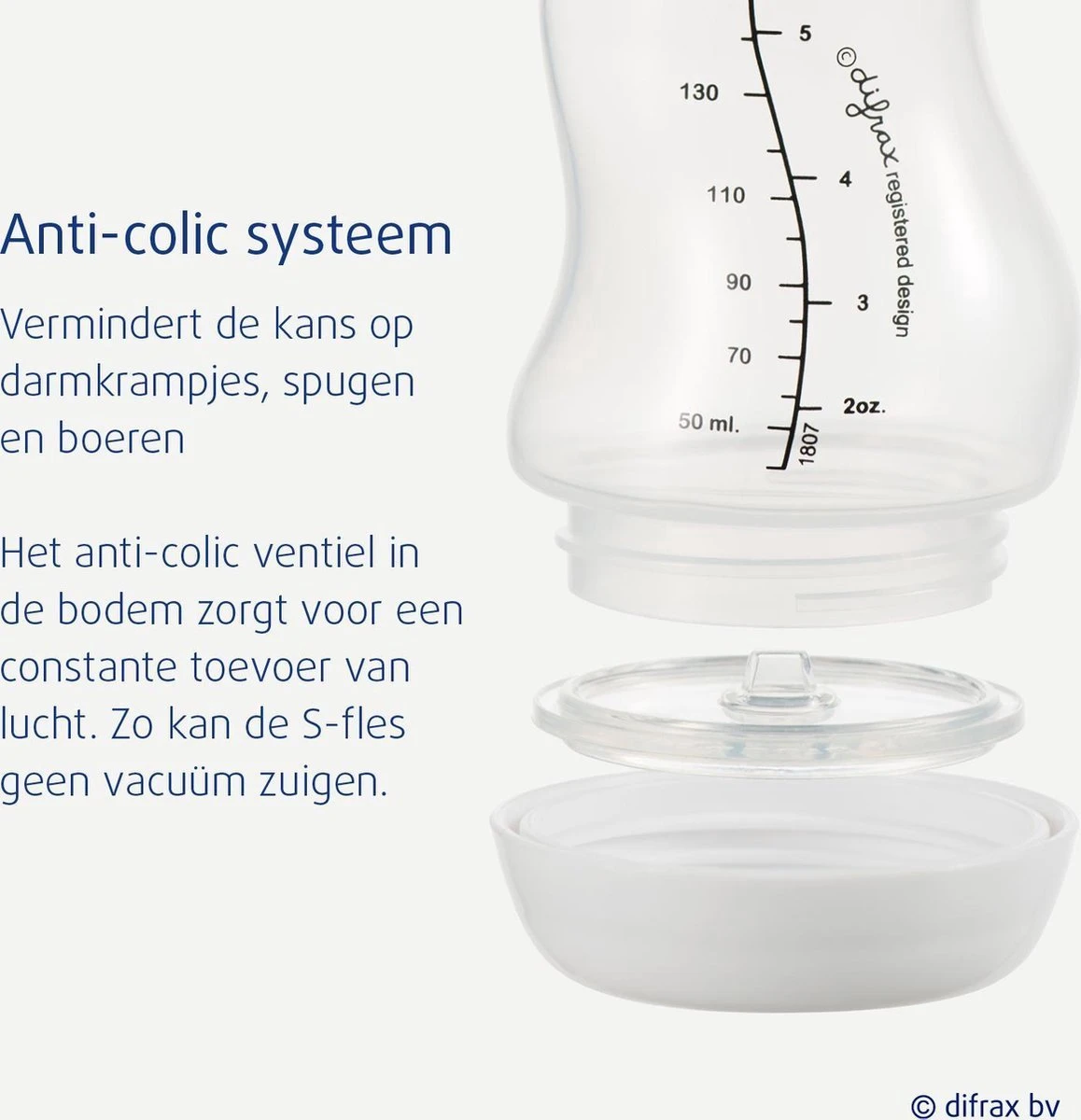 Difrax - S-Fles Natural - Babyfles Blauw- 0+ Maanden - 250ml 8 Difrax - S-Fles Natural - Babyfles Blauw- 0+ Maanden - 250ml - Afbeelding 8