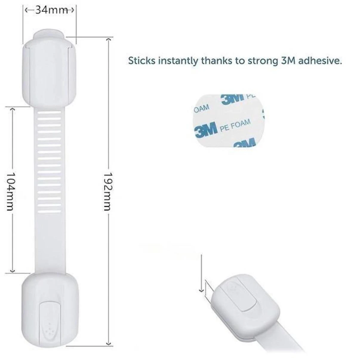 Sparkless Baby Safety Zelfklevende Bandsloten - Kinderslot - 18 Cm - 8 Stuks 3 Sparkless Baby Safety Zelfklevende Bandsloten - Kinderslot - 18 Cm - 8 Stuks - Afbeelding 3