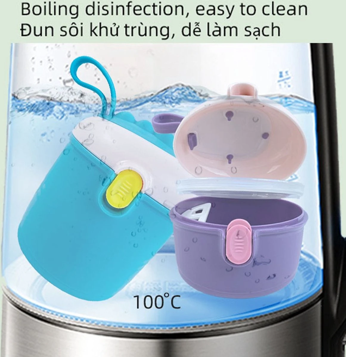 Babyvoeding Dispenser - Baby Melkpoeder Doseer Box - Reisbox - Opbergdoos Voor Voeding - Dispenser Met Schep 440ML - Paars 10 Babyvoeding Dispenser - Baby Melkpoeder Doseer Box - Reisbox - Opbergdoos Voor Voeding - Dispenser Met Schep 440ML - Paars - Afbeelding 10