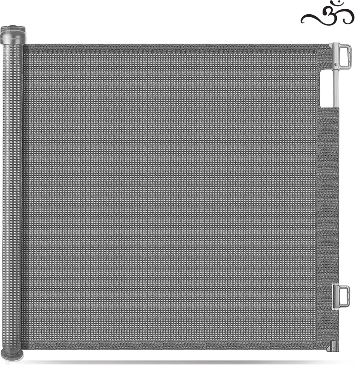 Caedentes - Traphek Oprolbaar - Veiligheidshek - Babyhek - Grijs - Tot 150cm Uitrolbaar 1 Caedentes - Traphek Oprolbaar - Veiligheidshek - Babyhek - Grijs - Tot 150cm Uitrolbaar