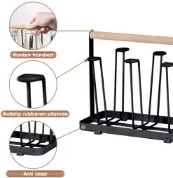 Flessenrek - Droogrek Babyfles - Flessen Rek Baby - Flessendroogrek - Afdruiprek - Afwasrek - Flessenrekje - Lekbak - Égouttoir - Zwart Met Houten Handvat - Vetalo 14 Flessenrek - Droogrek Babyfles - Flessen Rek Baby - Flessendroogrek - Afdruiprek - Afwasrek - Flessenrekje - Lekbak - Égouttoir - Zwart Met Houten Handvat - Vetalo -Pasgeborenen En Jonge Kinderen 1167x1200